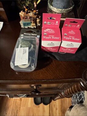 earth Mama organic Nipple Butter and pacifiers